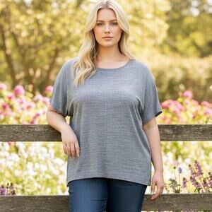 Talbots Plus Size Top 3X Womens Marled Casual Comfort Knit Basic Minimalist Boho